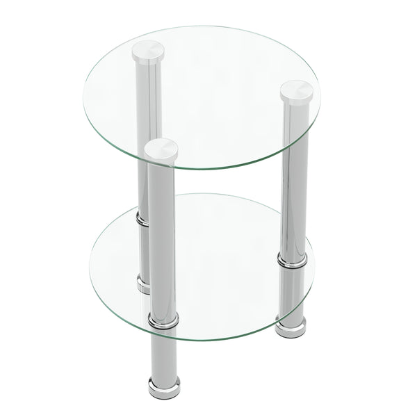 Beistelltisch Glas JUNIPER rund 35 x 47 cm silber