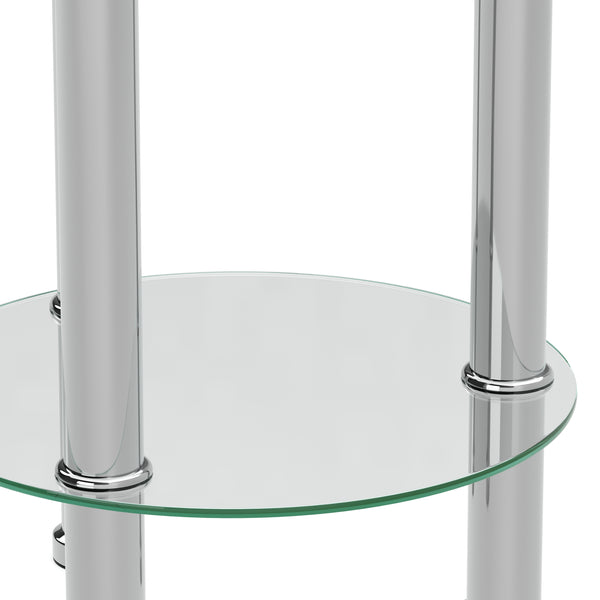 Beistelltisch Glas JUNIPER rund 35 x 47 cm silber