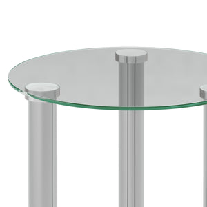 Beistelltisch Glas JUNIPER rund 35 x 47 cm silber