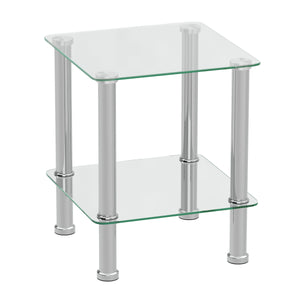 Beistelltisch Glas JUNIPER 39 x 39 x 47 cm silber