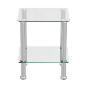 Beistelltisch Glas JUNIPER 39 x 39 x 47 cm silber
