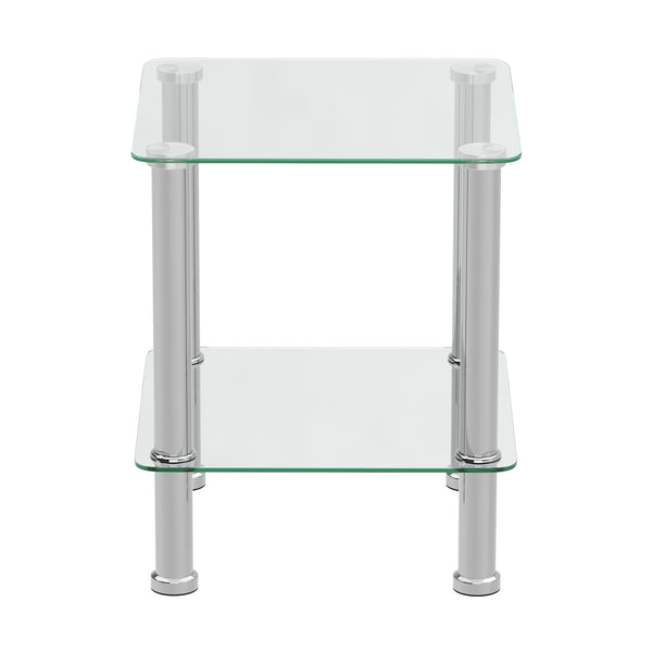Beistelltisch Glas JUNIPER 39 x 39 x 47 cm silber