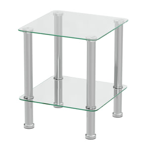 Beistelltisch Glas JUNIPER 39 x 39 x 47 cm silber