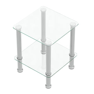 Beistelltisch Glas JUNIPER 39 x 39 x 47 cm silber