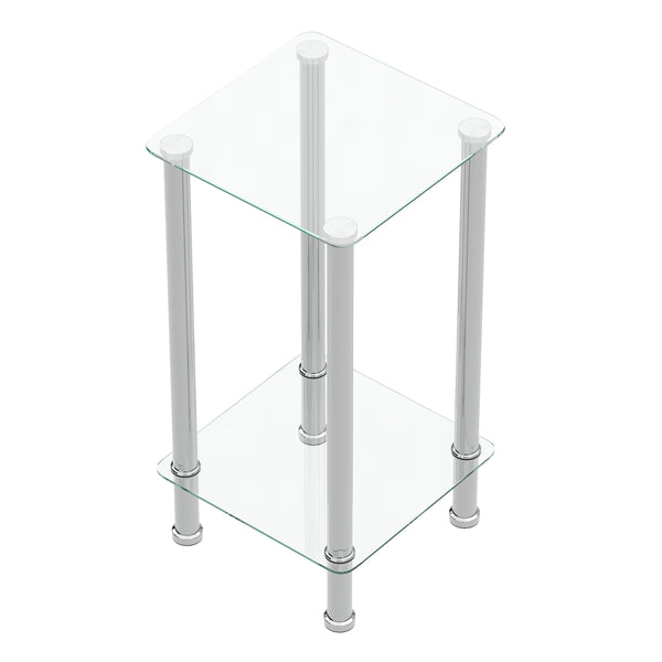 Beistelltisch Glas JUNIPER 39 x 39 x 77 cm silber