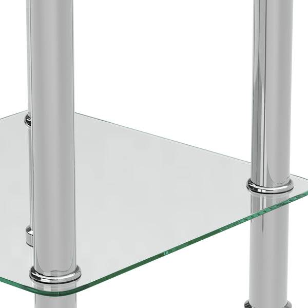 Beistelltisch Glas JUNIPER 39 x 39 x 77 cm silber