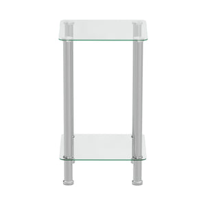 Beistelltisch Glas JUNIPER 39 x 39 x 77 cm silber
