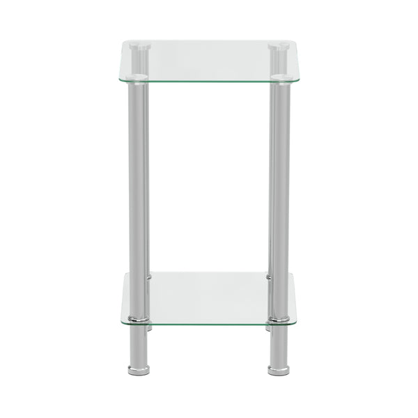 Beistelltisch Glas JUNIPER 39 x 39 x 77 cm silber