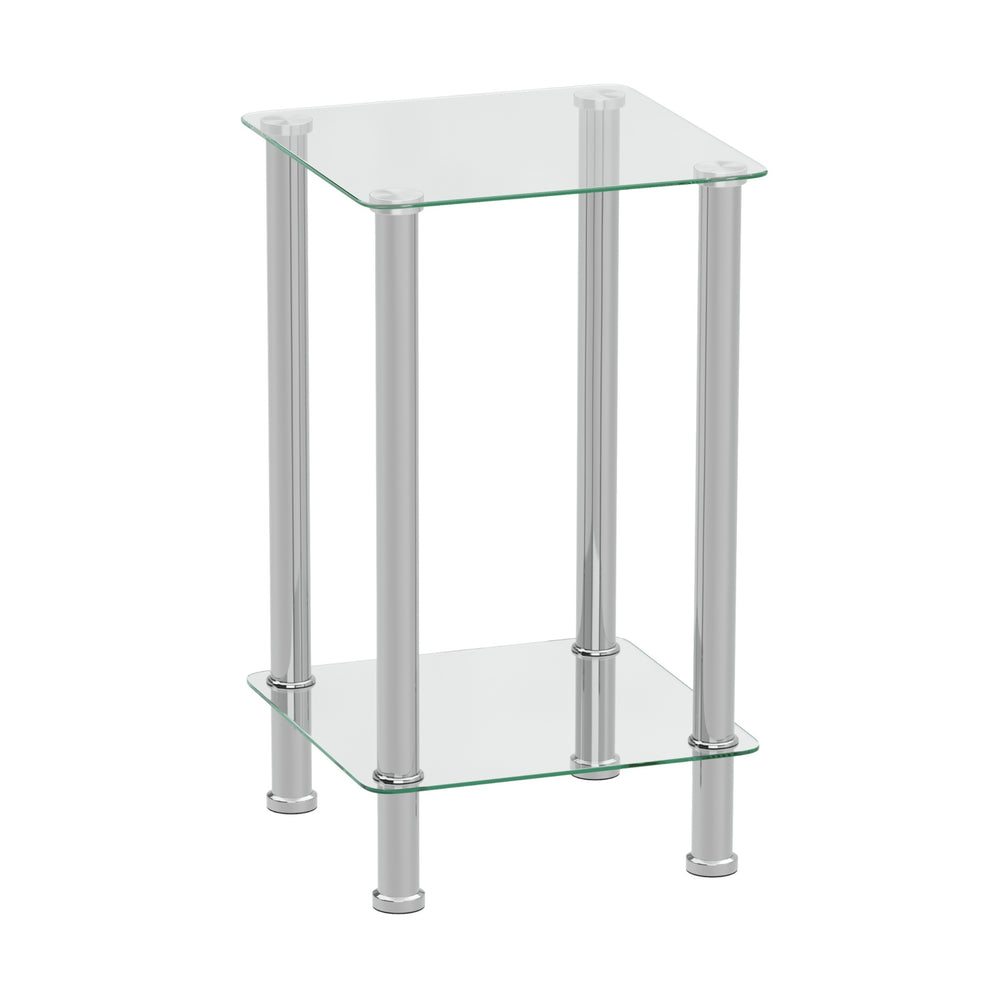 Beistelltisch Glas JUNIPER 39 x 39 x 77 cm silber