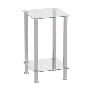 Beistelltisch Glas JUNIPER 39 x 39 x 77 cm silber