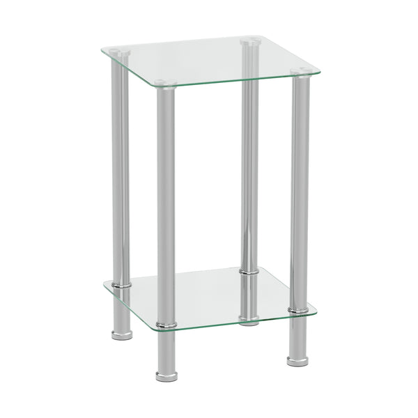 Beistelltisch Glas JUNIPER 39 x 39 x 77 cm silber