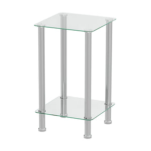 Beistelltisch Glas JUNIPER 39 x 39 x 77 cm silber