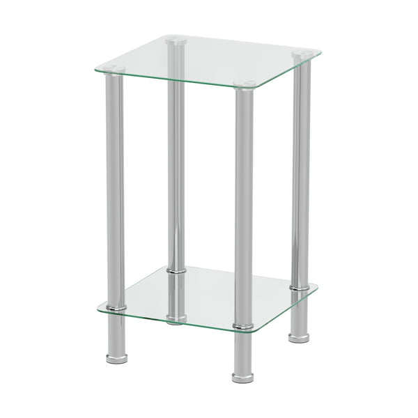 Beistelltisch Glas JUNIPER 39 x 39 x 77 cm silber