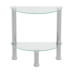 Beistelltisch Glas JUNIPER halbrund 45 x 22 x 47 cm silber