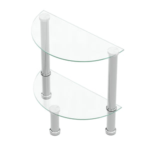 Beistelltisch Glas JUNIPER halbrund 45 x 22 x 47 cm silber