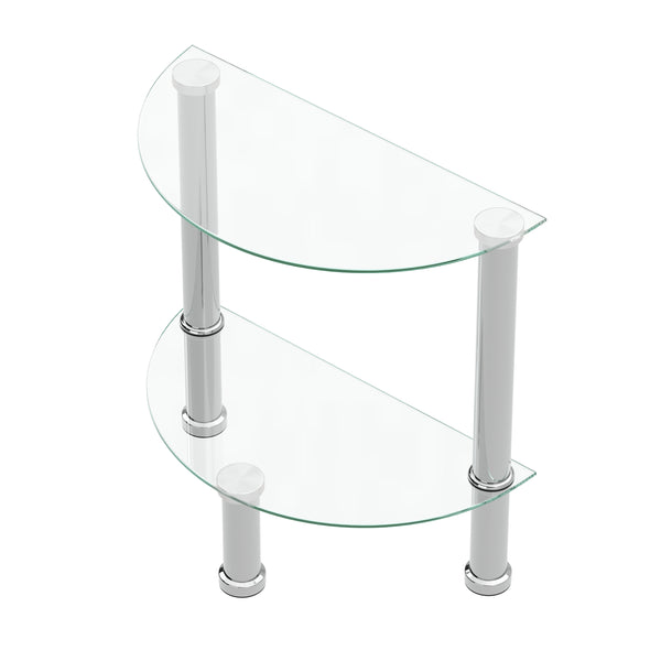 Beistelltisch Glas JUNIPER halbrund 45 x 22 x 47 cm silber