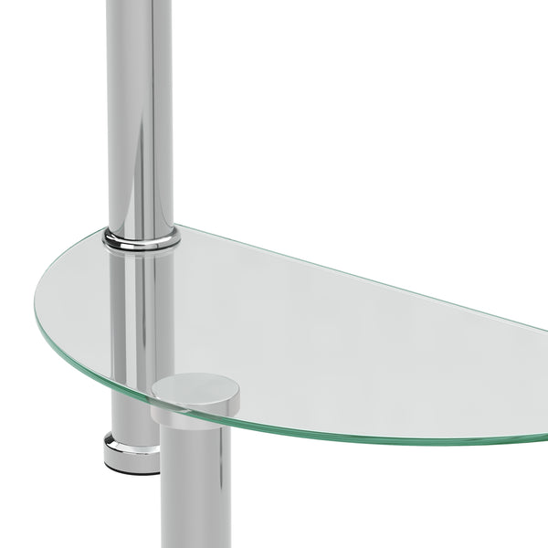Beistelltisch Glas JUNIPER halbrund 45 x 22 x 47 cm silber