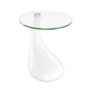 Tavolino rotondo in vetro bianco LORETTE