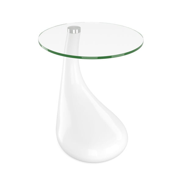 Tavolino rotondo in vetro bianco LORETTE