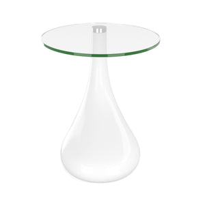 Tavolino rotondo in vetro bianco LORETTE