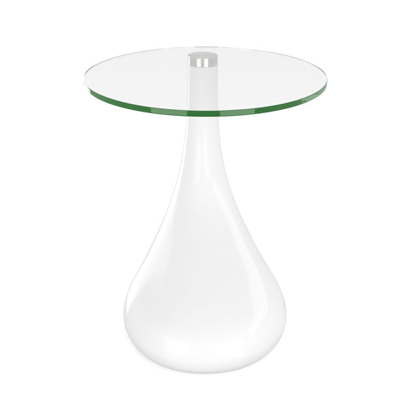 Tavolino rotondo in vetro bianco LORETTE