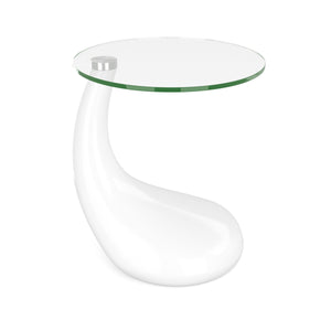 Tavolino rotondo in vetro bianco LORETTE