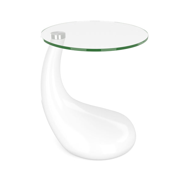 Tavolino rotondo in vetro bianco LORETTE