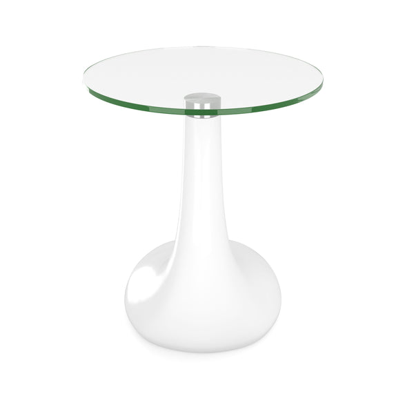 Tavolino rotondo in vetro bianco LORETTE