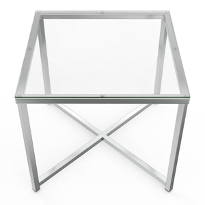Beistelltisch Glas RUFIN silber