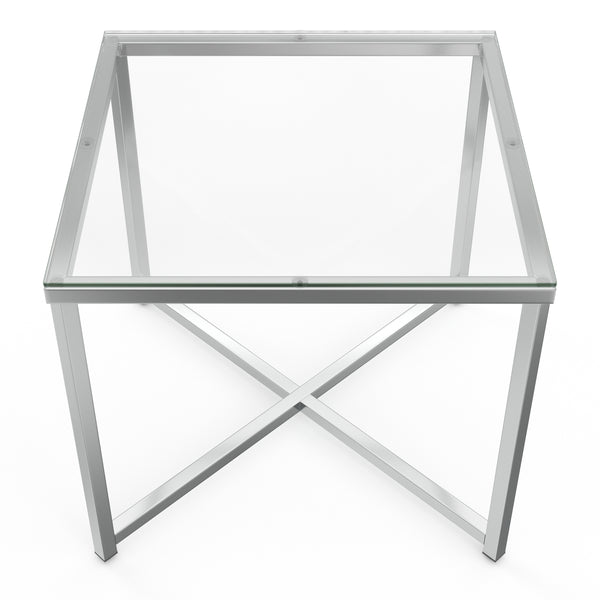 Beistelltisch Glas RUFIN silber