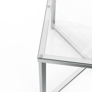 Beistelltisch Glas RUFIN silber