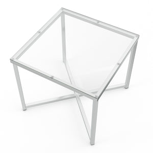 Beistelltisch Glas RUFIN silber