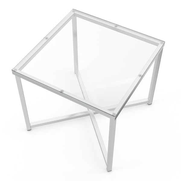 Beistelltisch Glas RUFIN silber