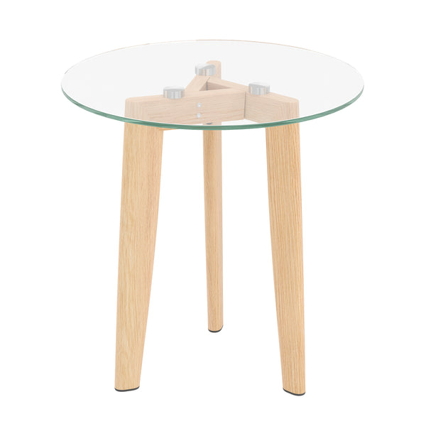 Beistelltisch Glas SERAPHINA rund 2-teilig braun