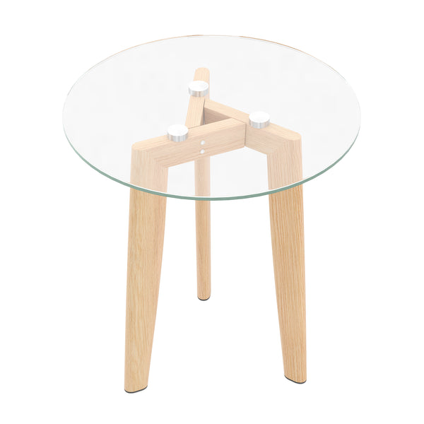 Beistelltisch Glas SERAPHINA rund 2-teilig braun