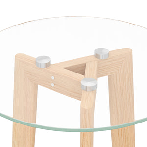 Beistelltisch Glas SERAPHINA rund 2-teilig braun
