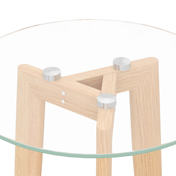 Beistelltisch Glas SERAPHINA rund 2-teilig braun