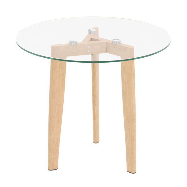 Beistelltisch Glas SERAPHINA rund 2-teilig braun