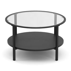 Beistelltisch Glas TORIN rund 75 x 45 cm schwarz