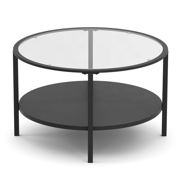 Beistelltisch Glas TORIN rund 75 x 45 cm schwarz