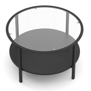 Beistelltisch Glas TORIN rund 75 x 45 cm schwarz