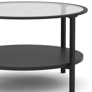 Beistelltisch Glas TORIN rund 75 x 45 cm schwarz