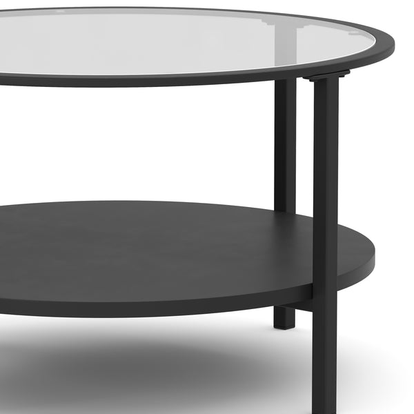 Beistelltisch Glas TORIN rund 75 x 45 cm schwarz