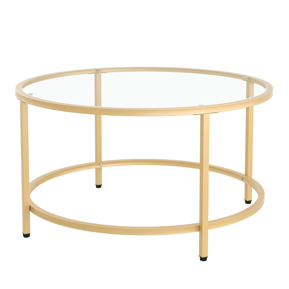 Beistelltisch Glas TYRO rund gold