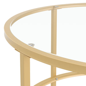 Tavolino rotondo in vetro TYRO, oro