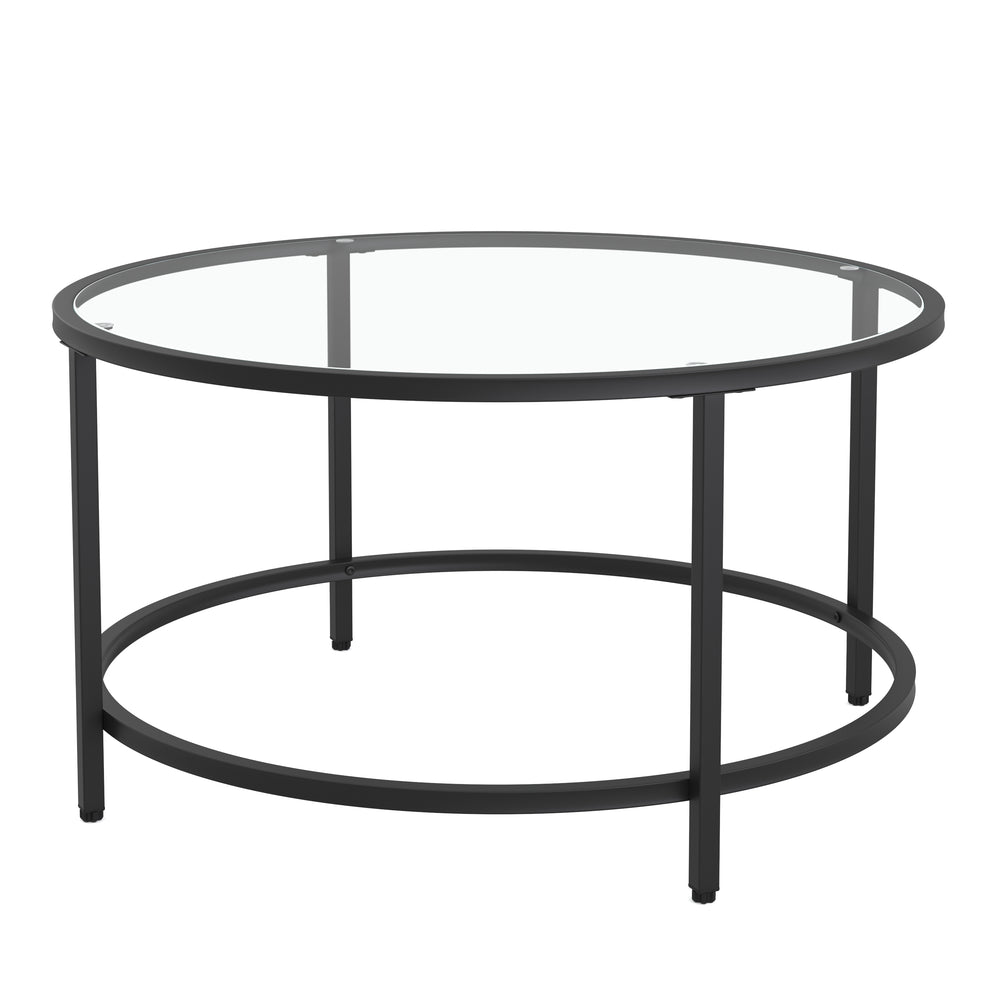 Beistelltisch Glas TYRO rund schwarz