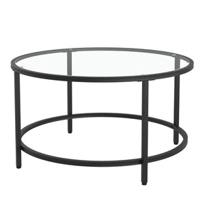 Beistelltisch Glas TYRO rund schwarz