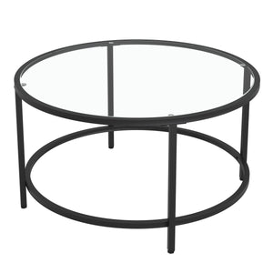 Beistelltisch Glas TYRO rund schwarz