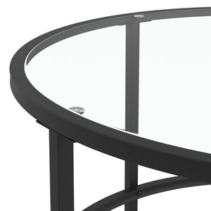 Beistelltisch Glas TYRO rund schwarz