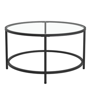 Beistelltisch Glas TYRO rund schwarz